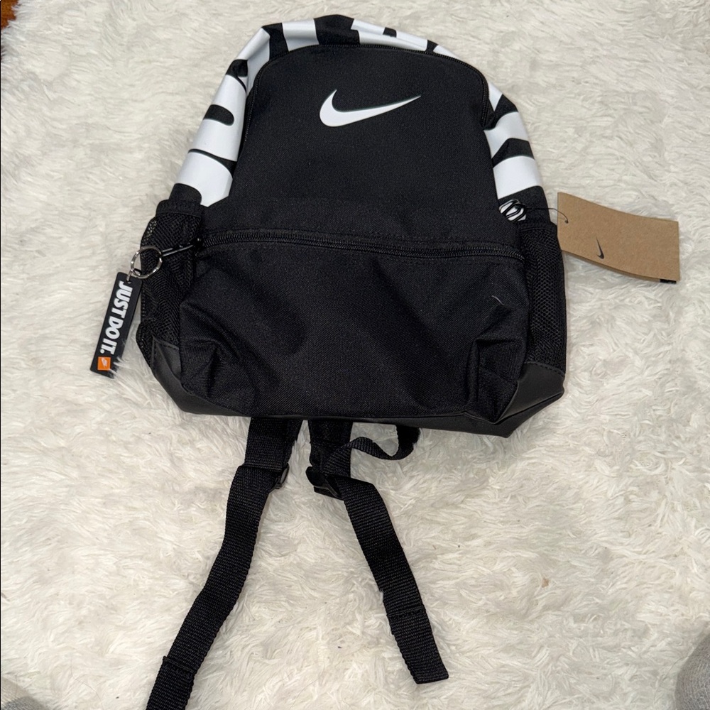 Nike Black & White Mini Backpack with Swoosh